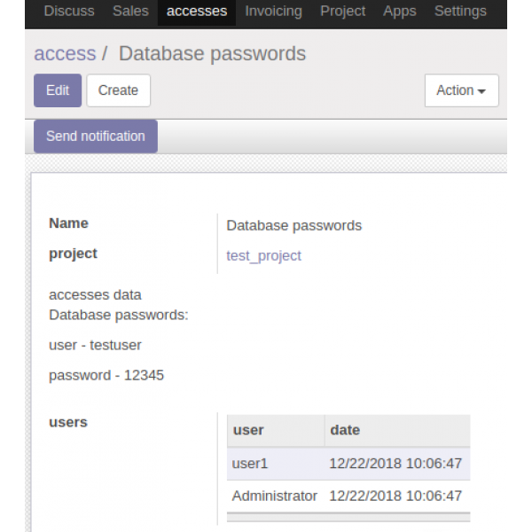 Accesses holder Odoo 10 Accesses holder Odoo 10