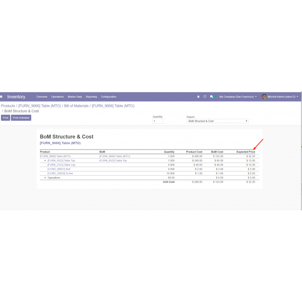 BoM Structure & Cost MRP product by Vendors pricelists Odoo 13